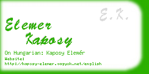elemer kaposy business card